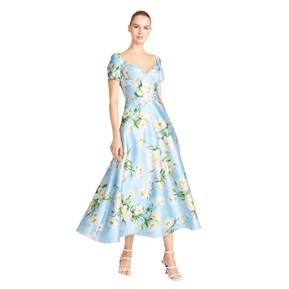 😮NWT THEIA Couture - Anisa Tea Length Mikado Dress - Sz 2 - Formal/Prom/Wedding